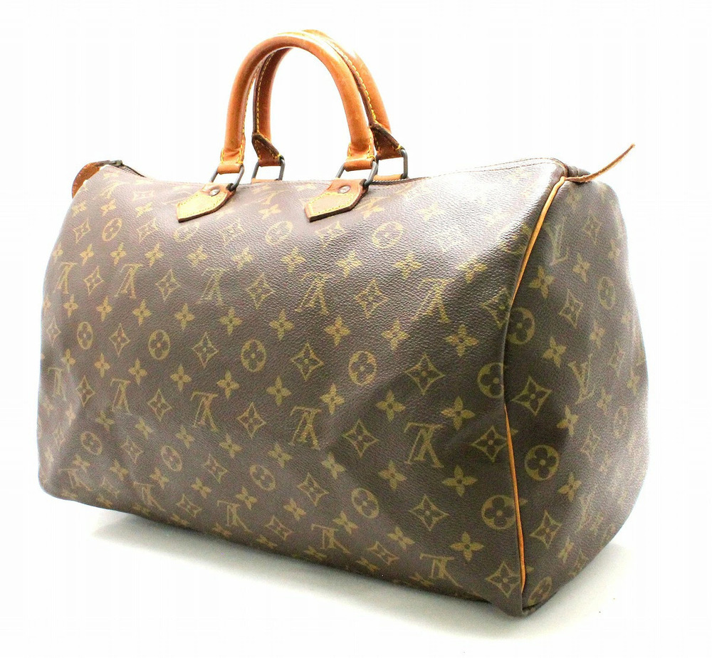 Louis Vuitton Monogram Boston Handbag Speedy Travel Bag Brown